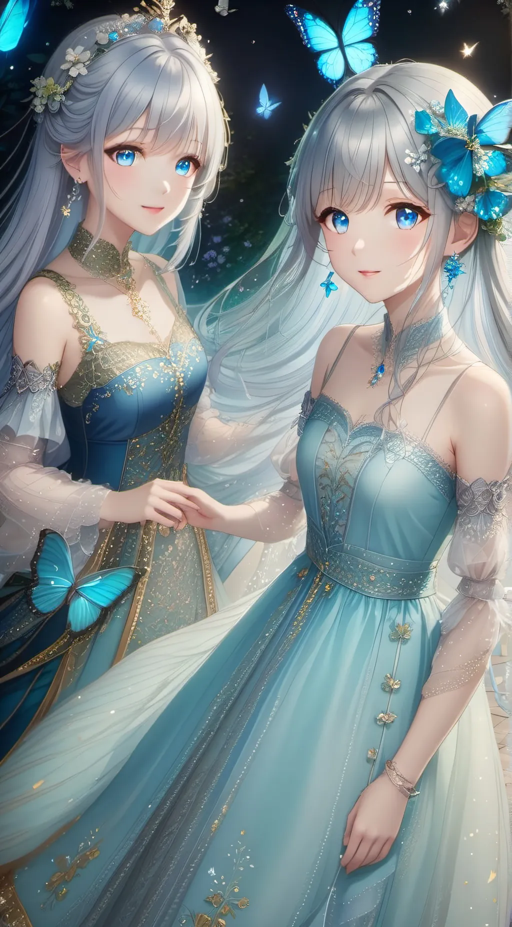 ai character: Leslie & Estella  background