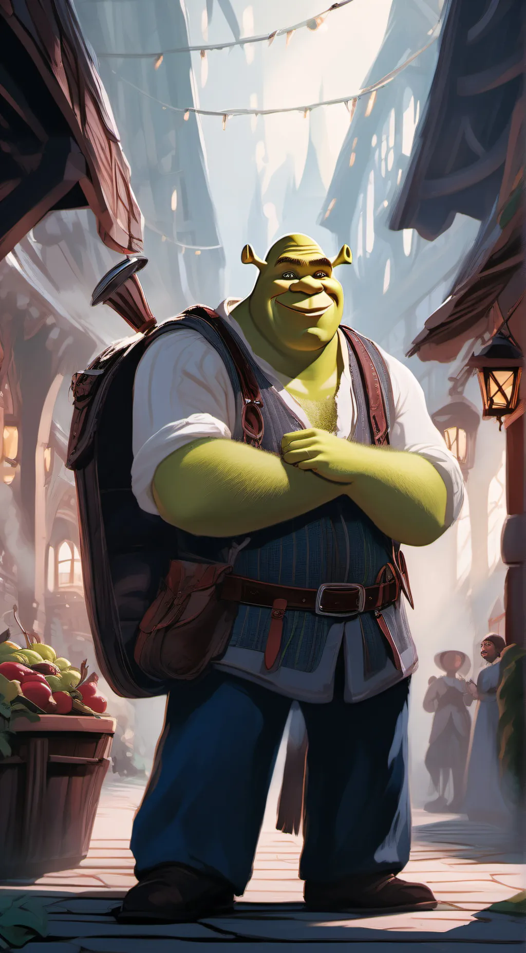 ai character: Buff Shrek background