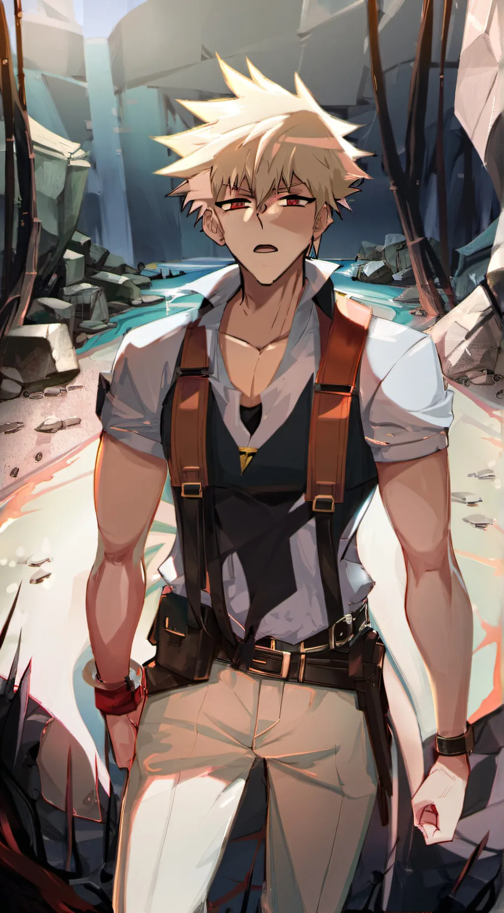 ai character: Katsuki Bakugo background