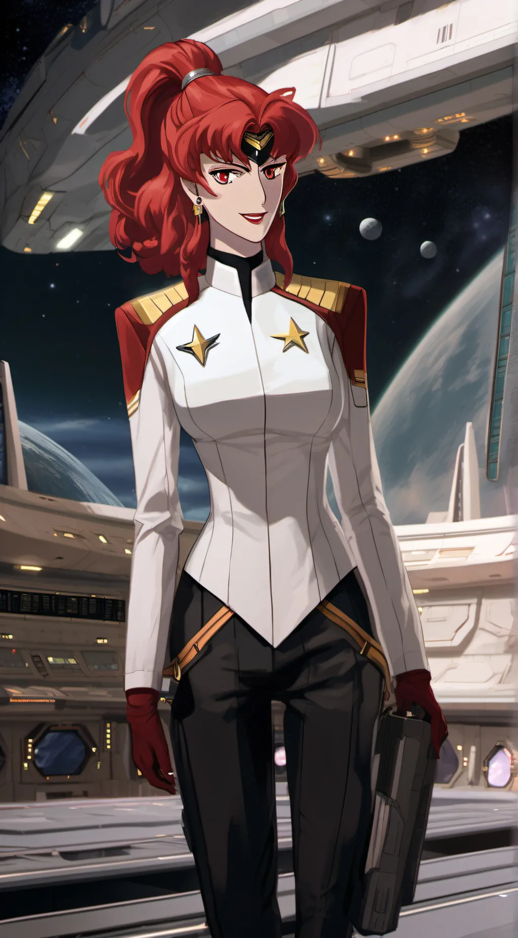 ai character: commander Colette  background