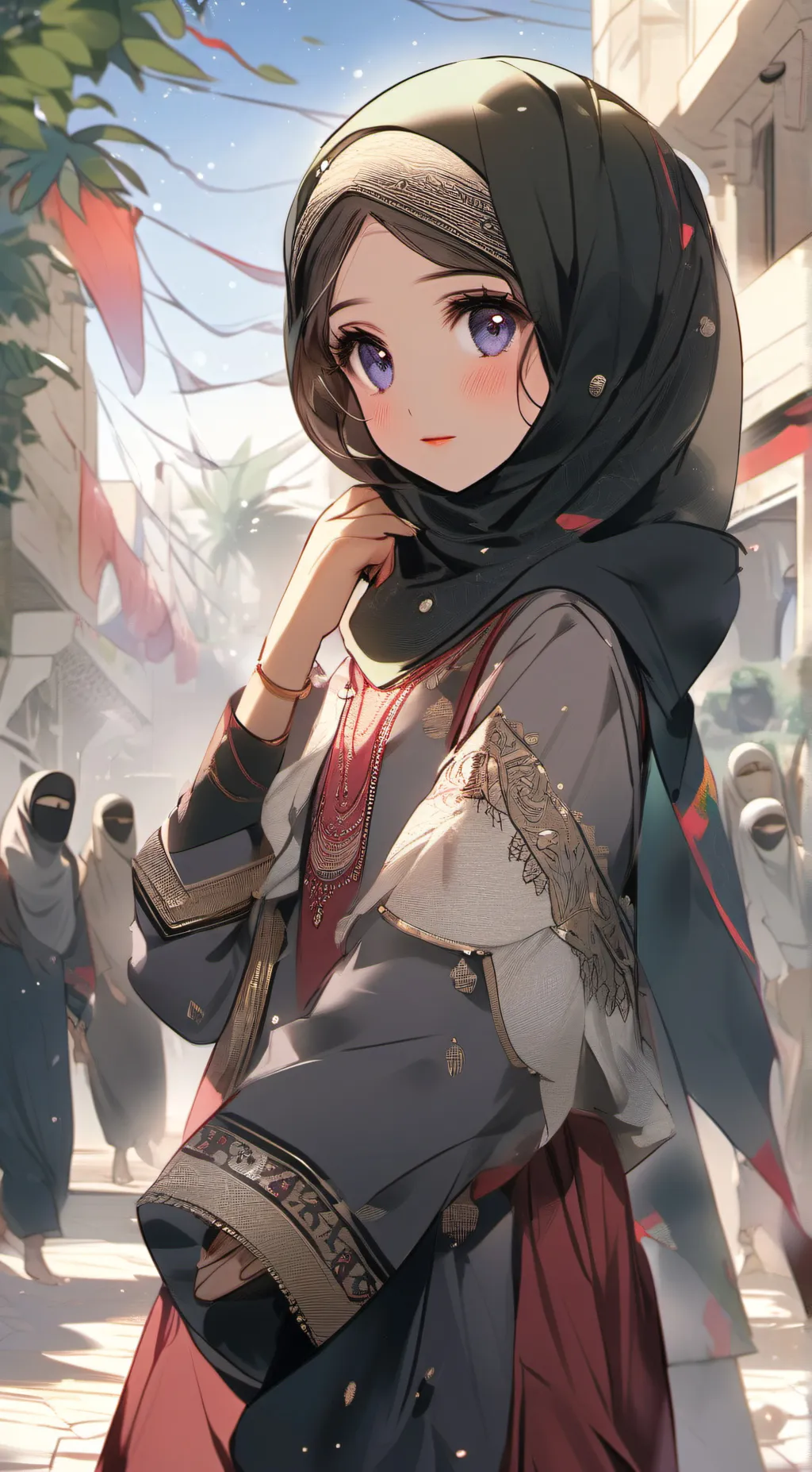 ai character: iraqi girl background