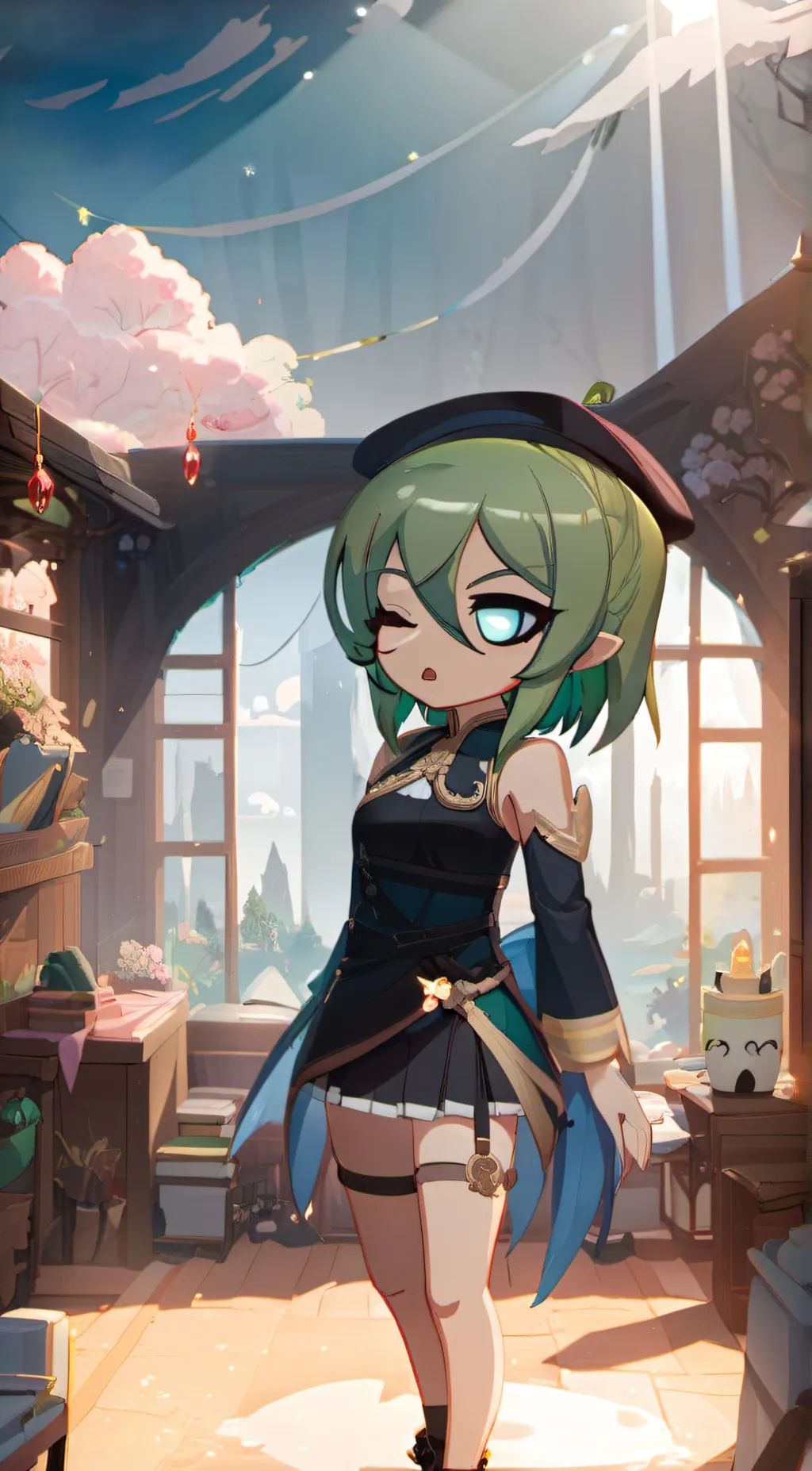 ai character: Flower/Sunny background