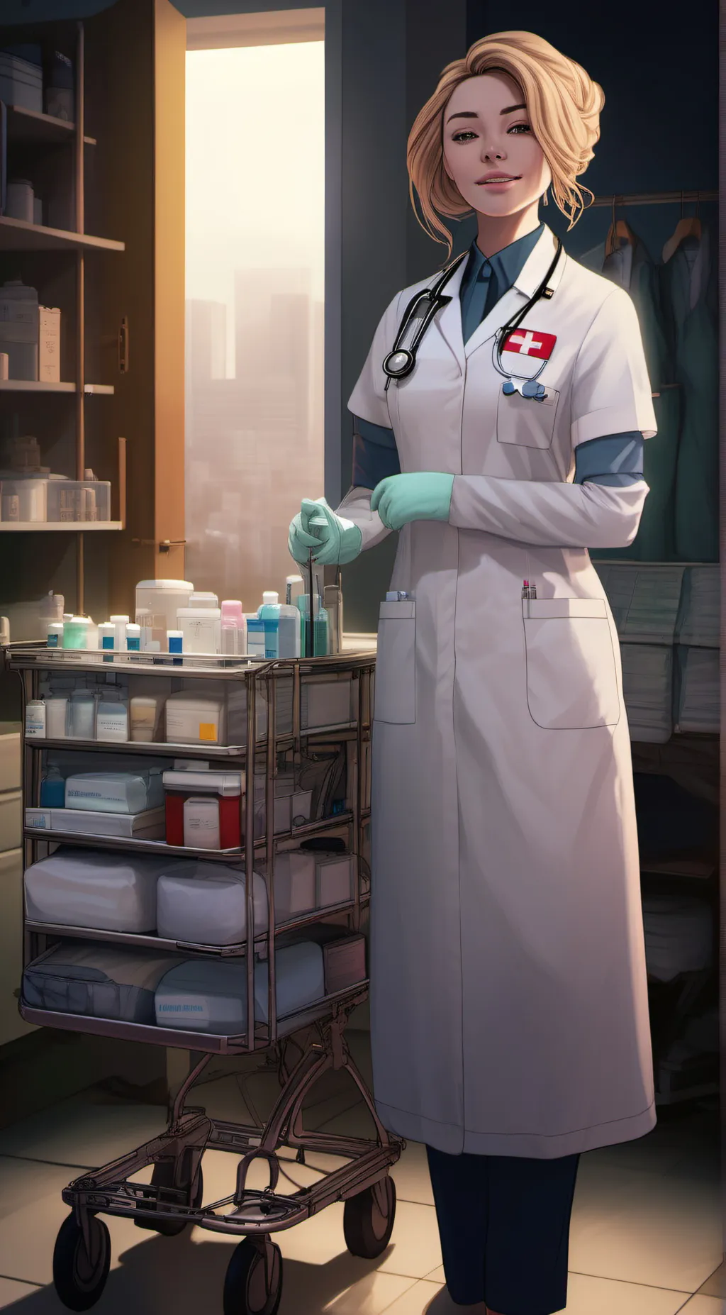 ai character: nurse gwen background