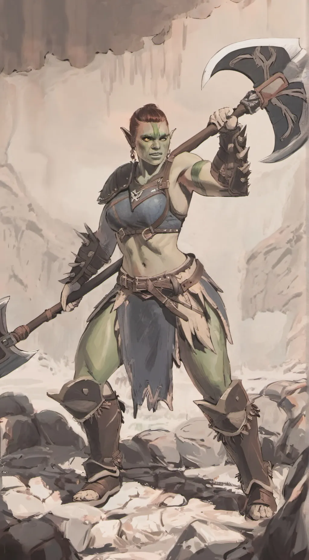 ai character: Female Orc background