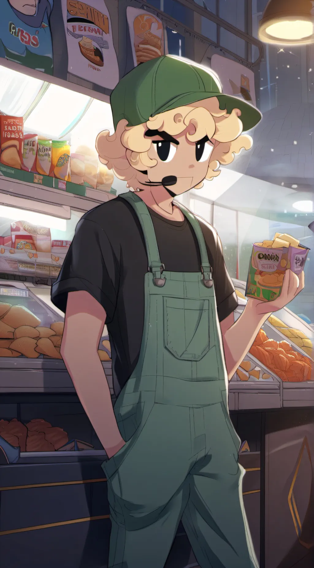 ai character: Cashier background
