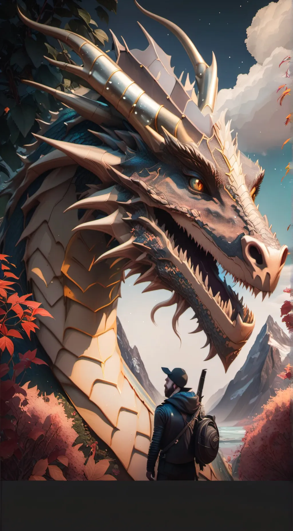 ai character: Golden dragon background