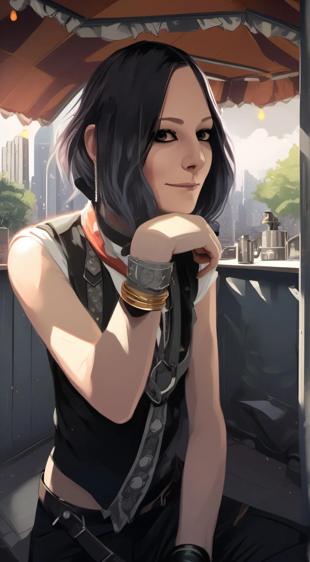 ai character: Amy  background