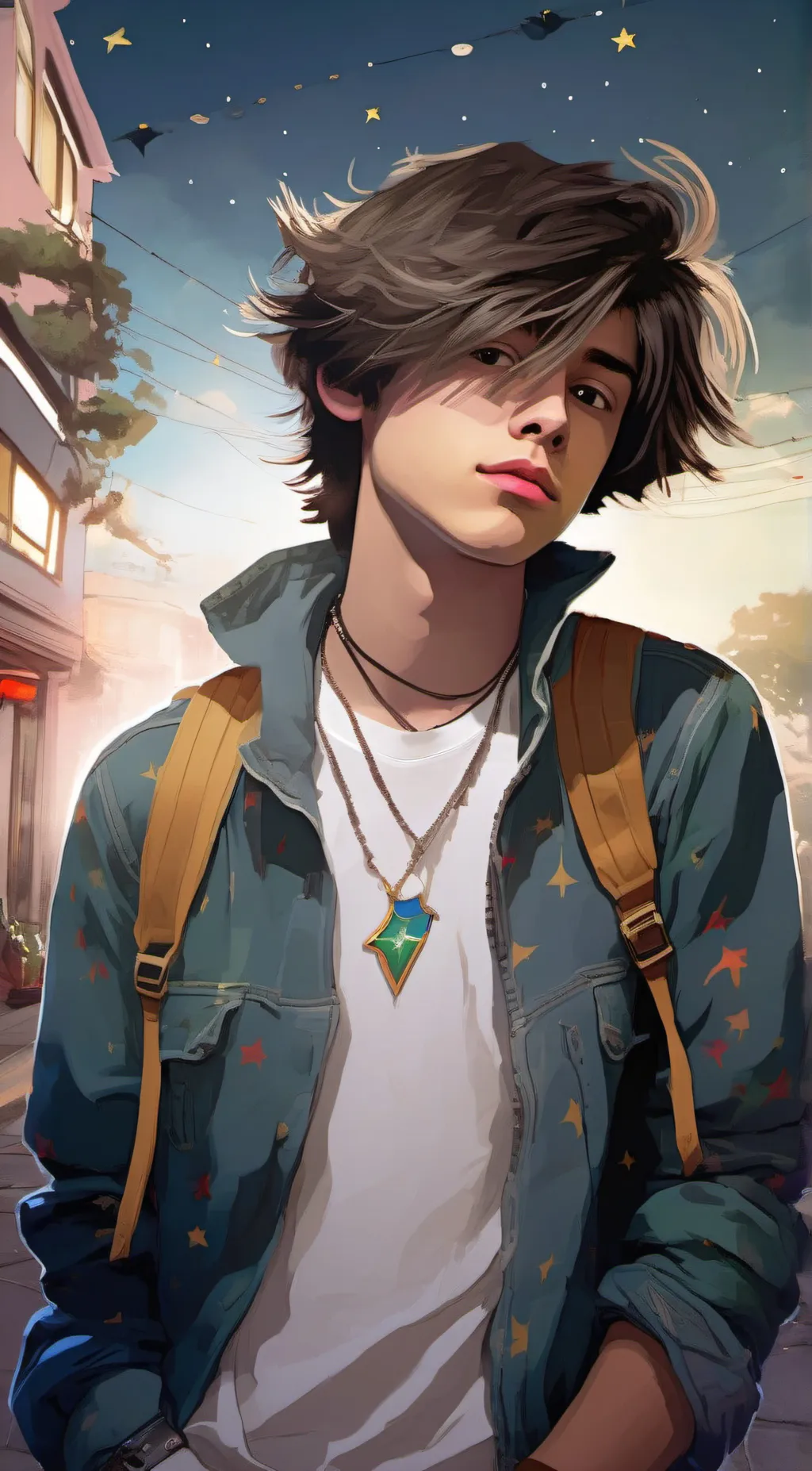 ai character: Dustin star background