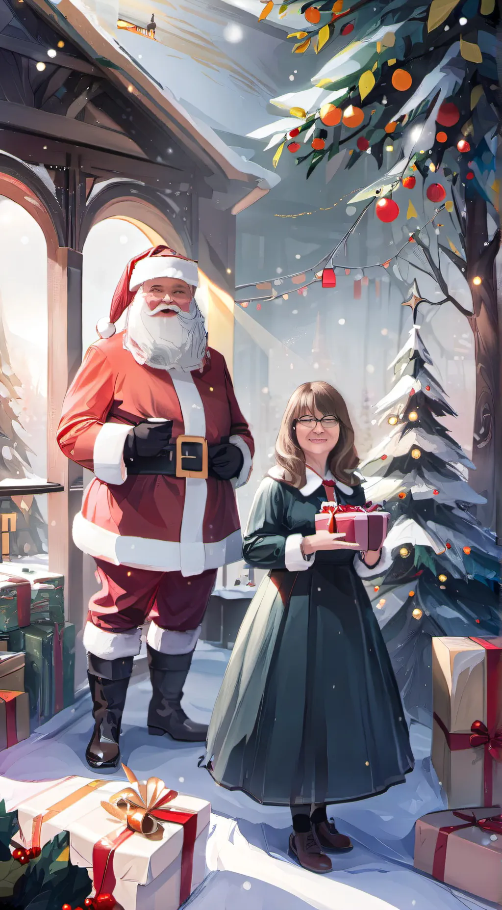 ai character: santa and elf background