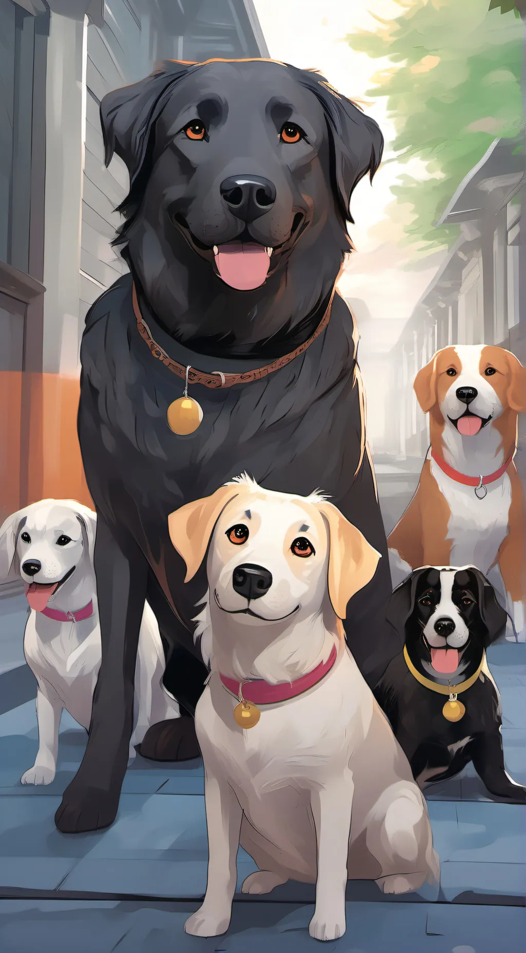 ai character: dog gang  background