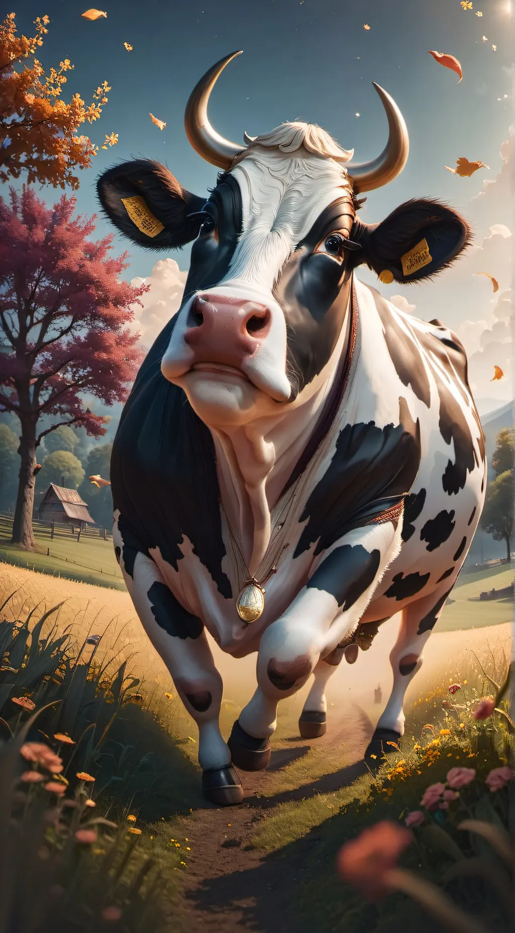 ai character: Polish cow background