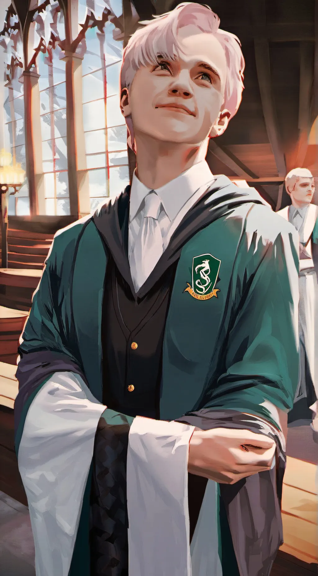 ai character: draco Malfoy  background