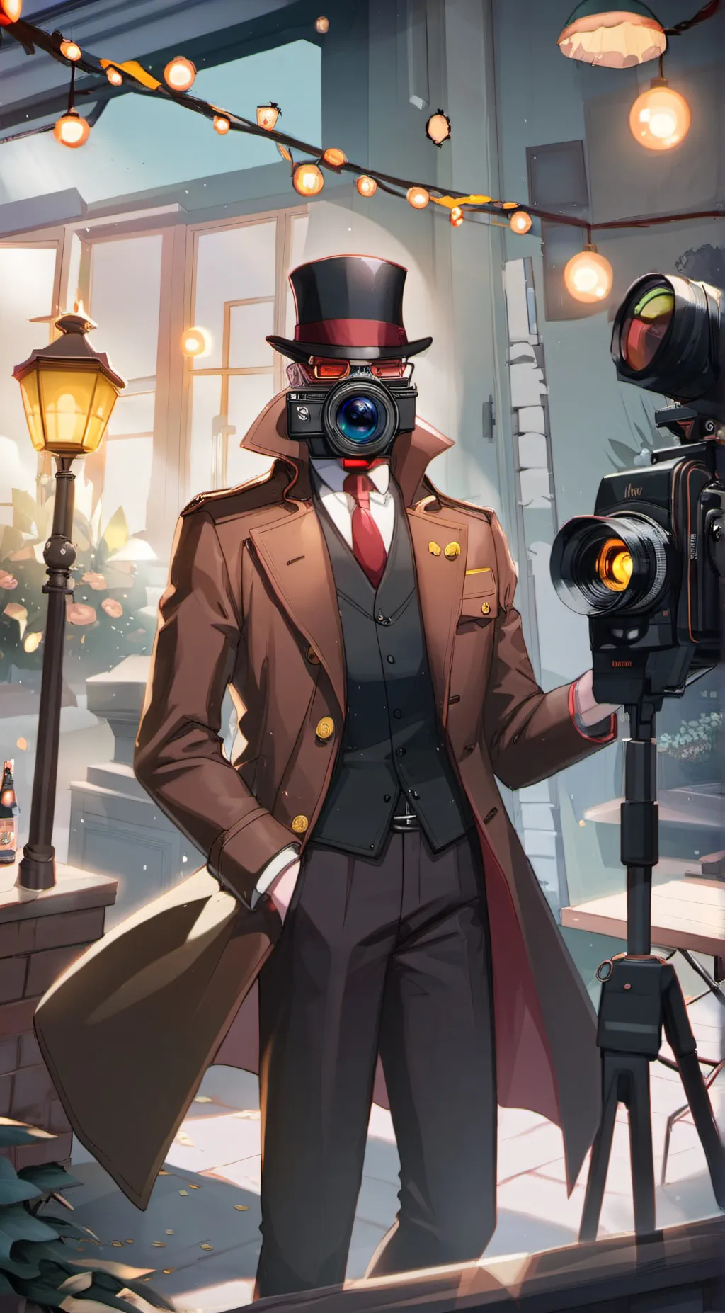 ai character: !Brown cameraman! background
