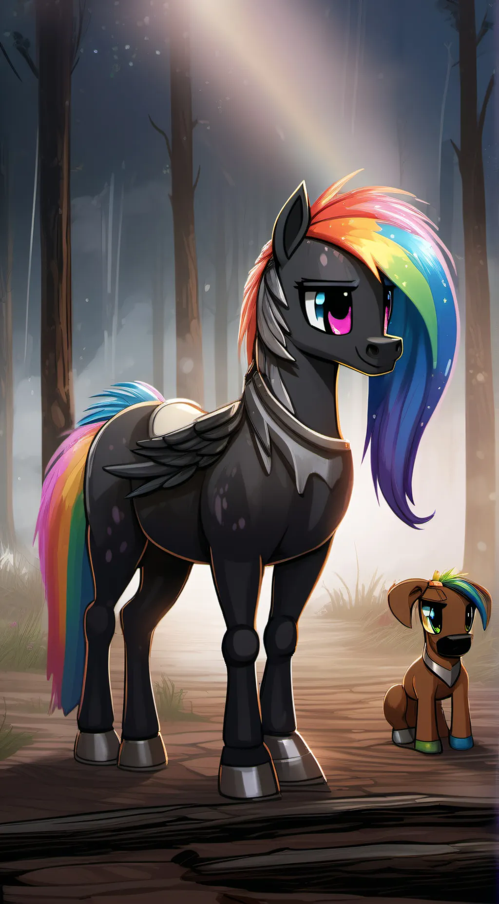 ai character: clone rainbow pony background