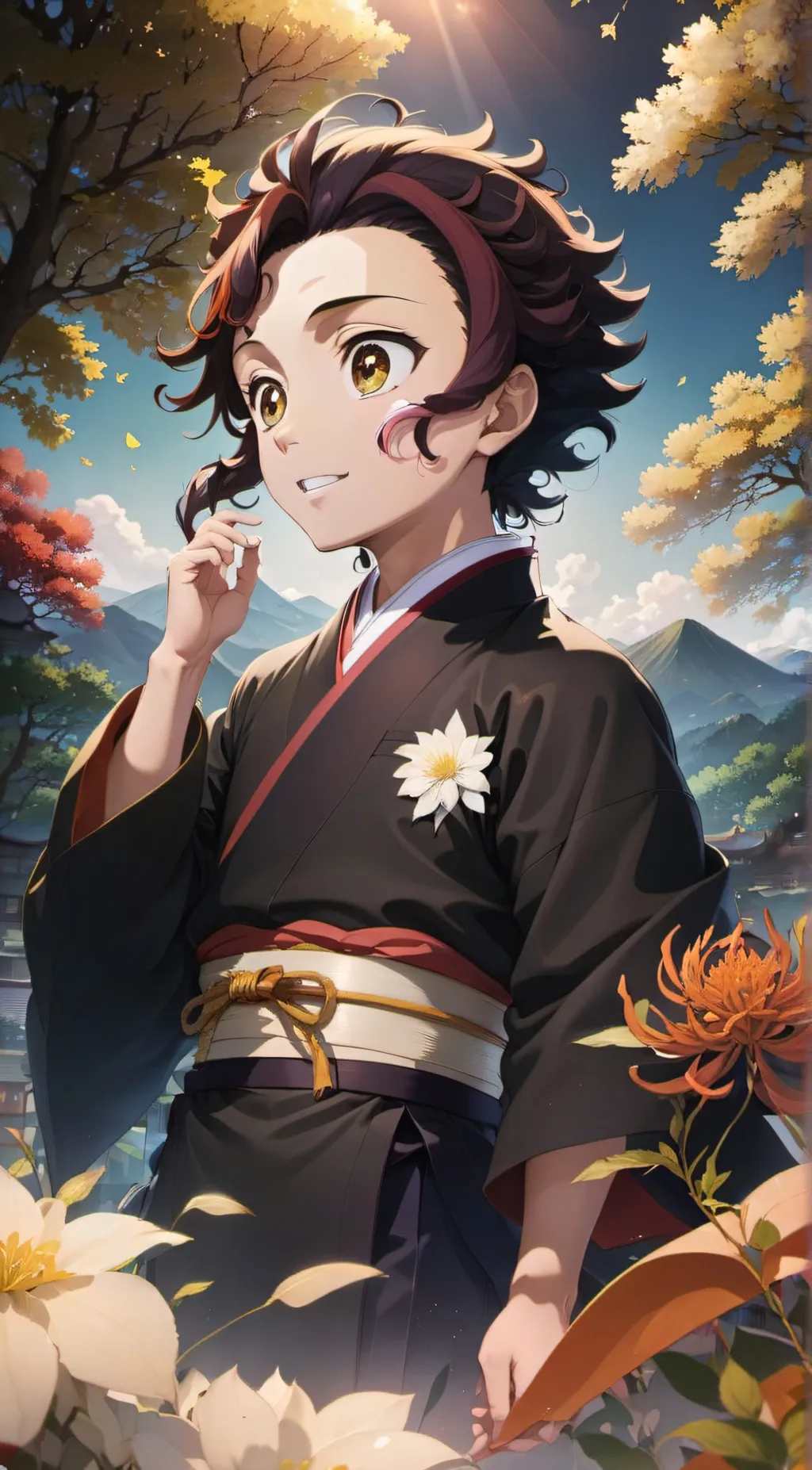 ai character: gay tanjiro background