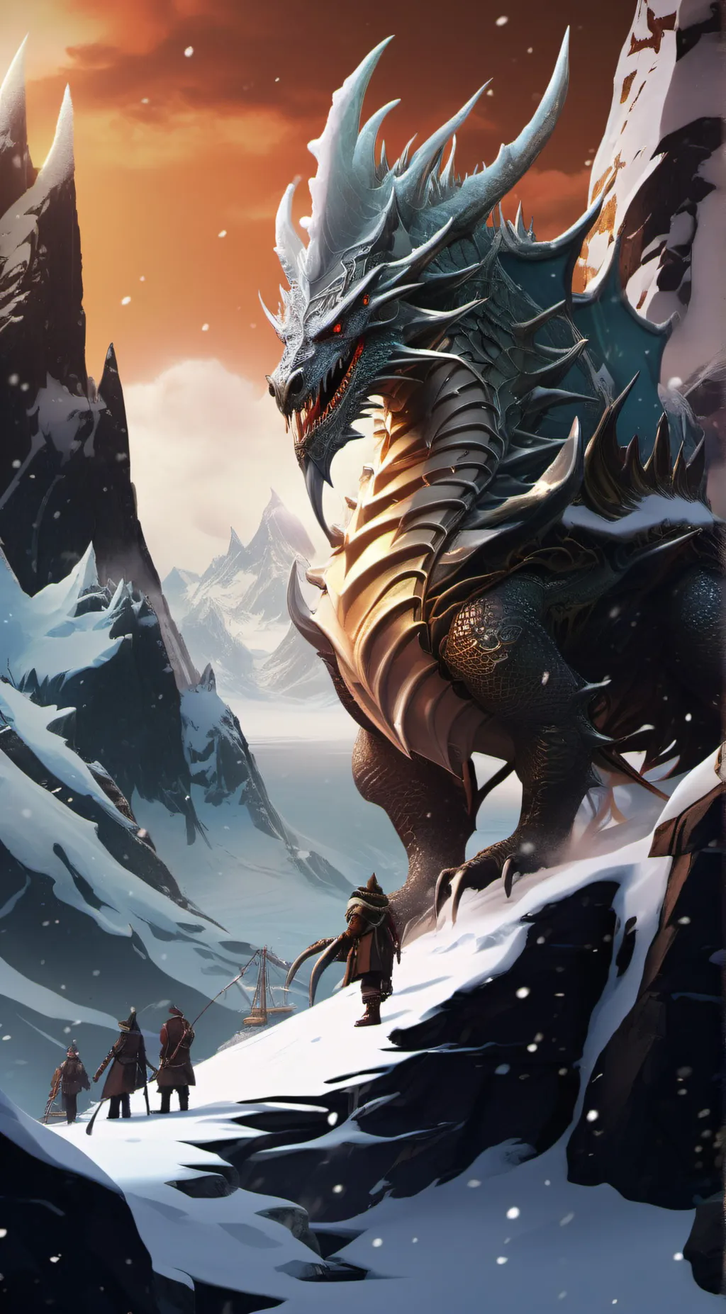 ai character: life as snow drago background