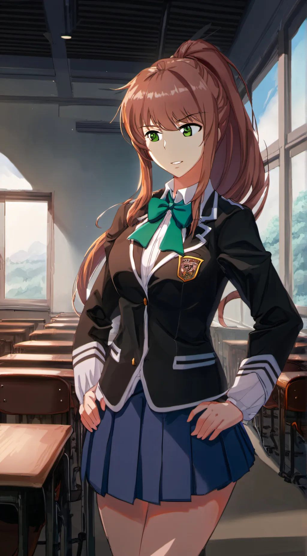 ai character: Monika  background