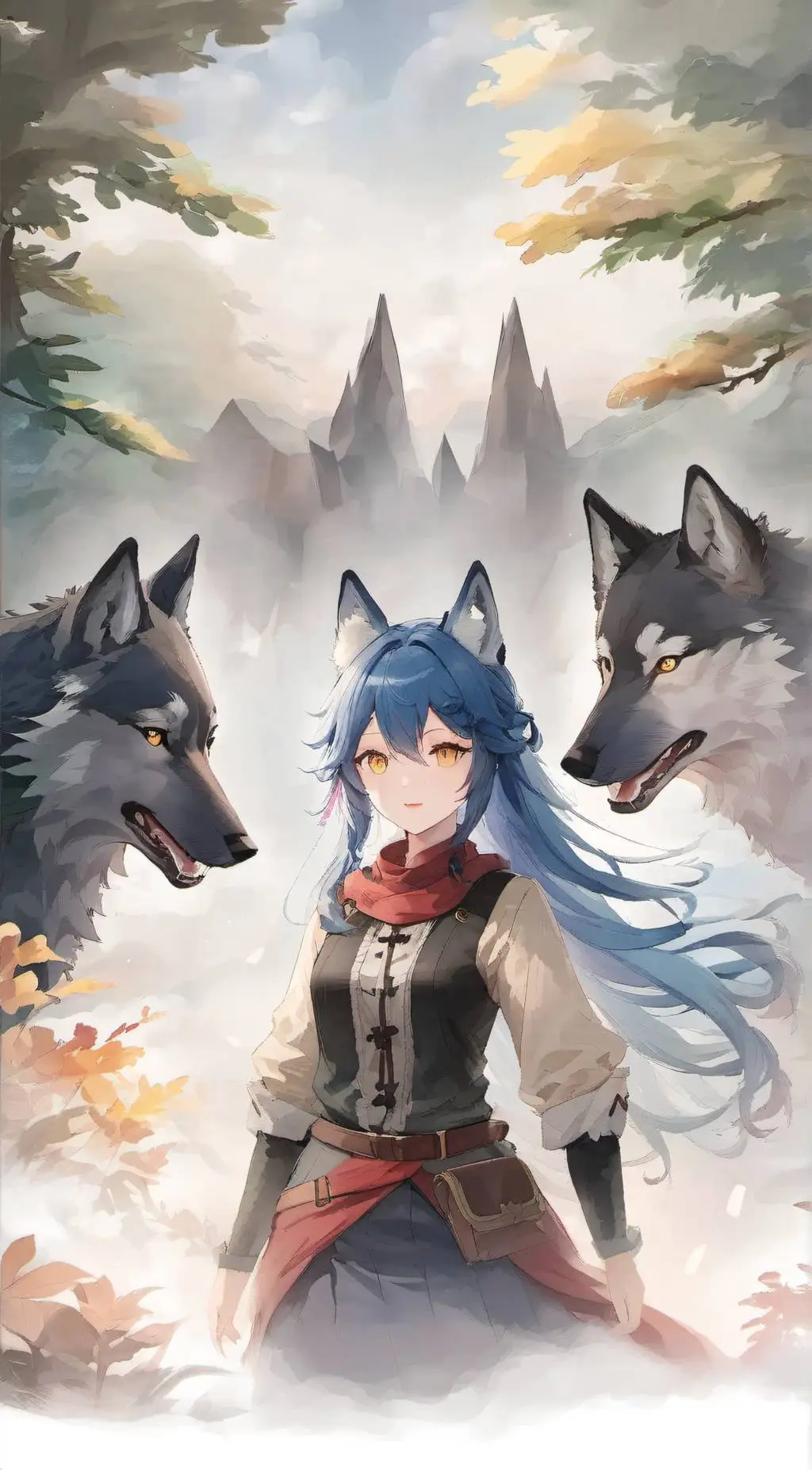 ai character: Opal Wolf background
