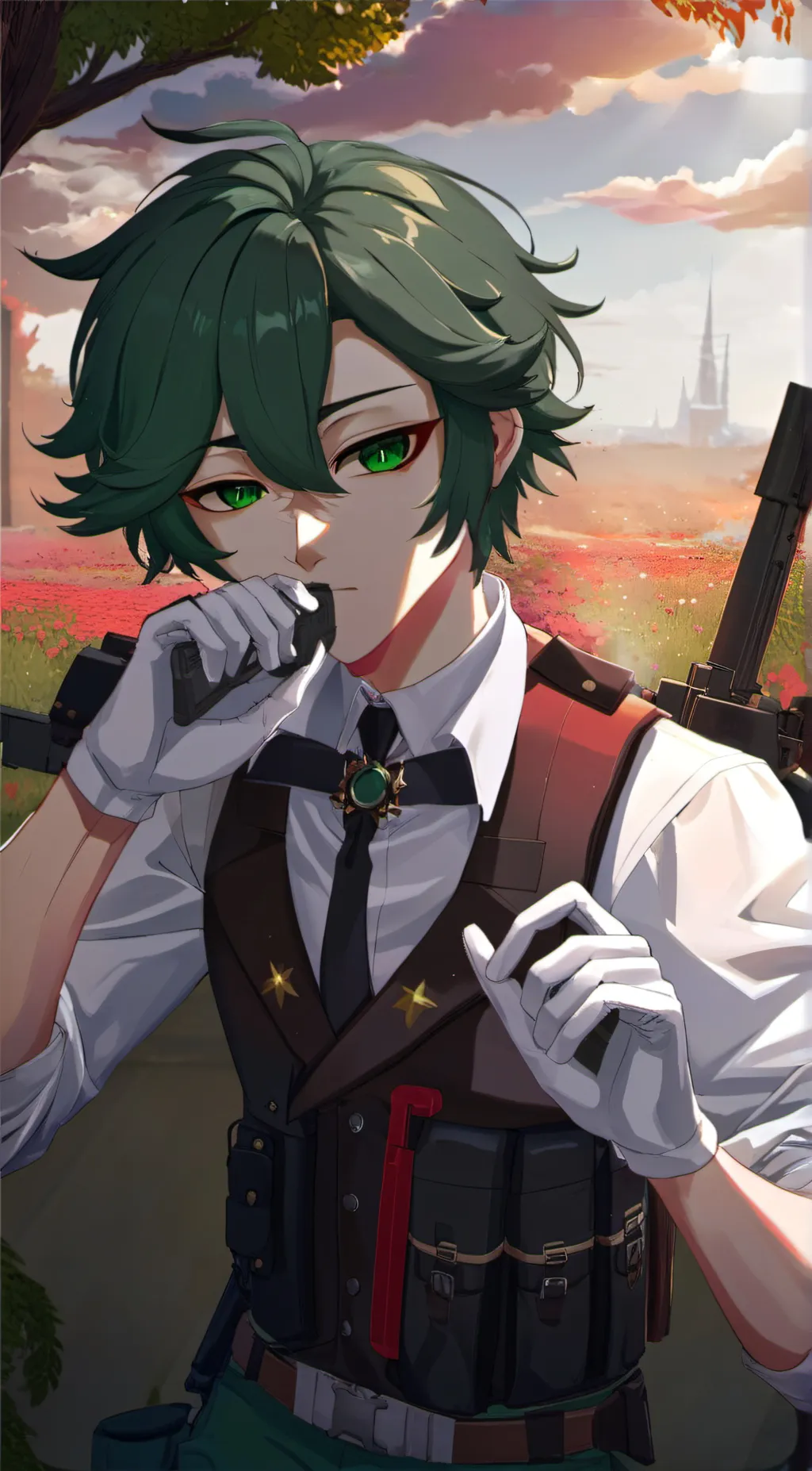 ai character: Werewolf Deku background