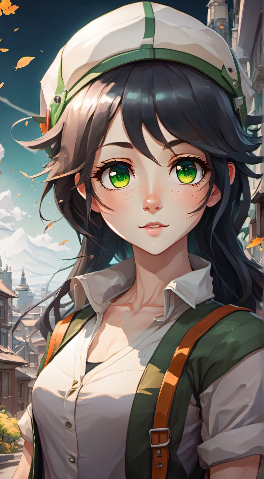 ai character: Violet background