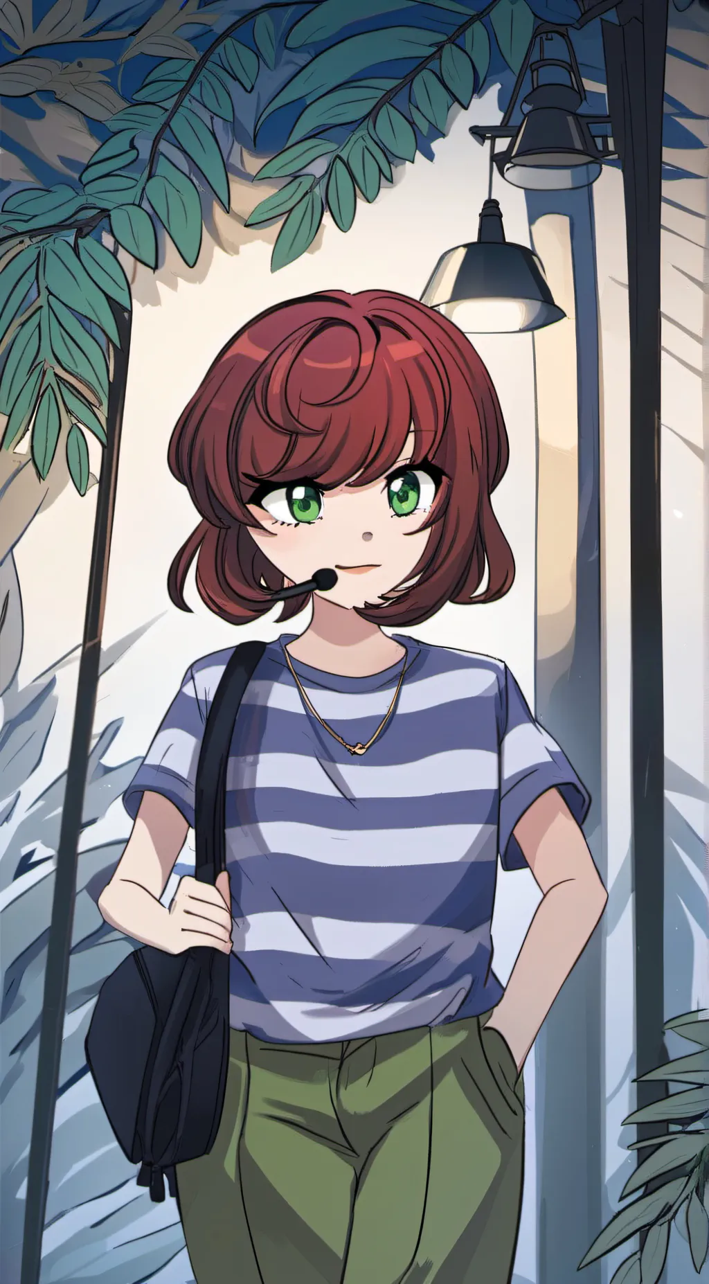 ai character: Lavender background