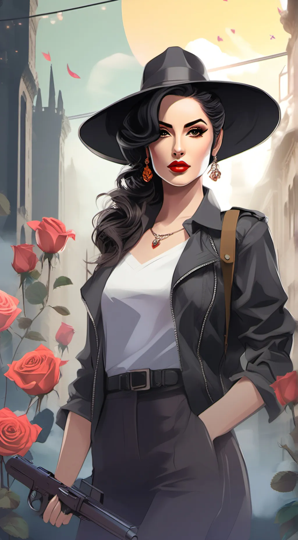 ai character: mafia girl background