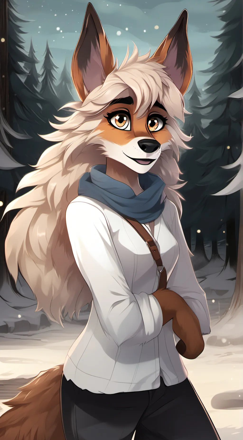 ai character: Justine  background