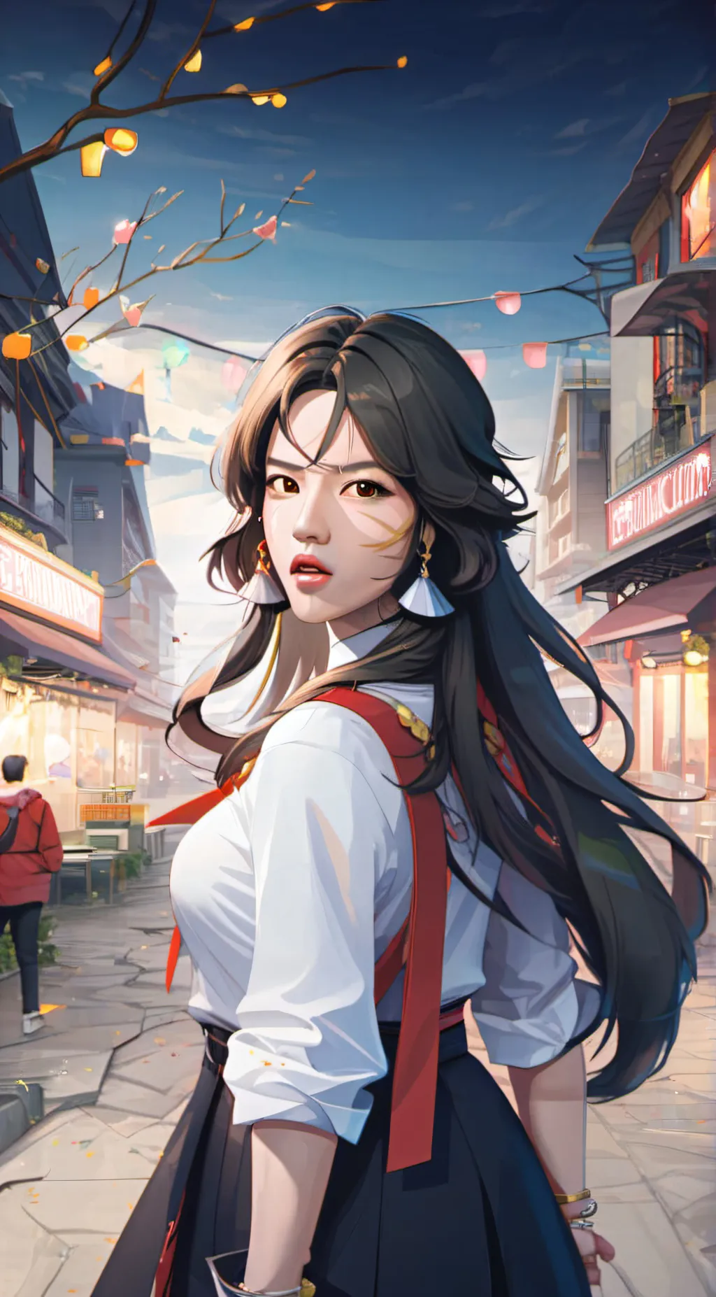 ai character: Olivia Rodrigo  background