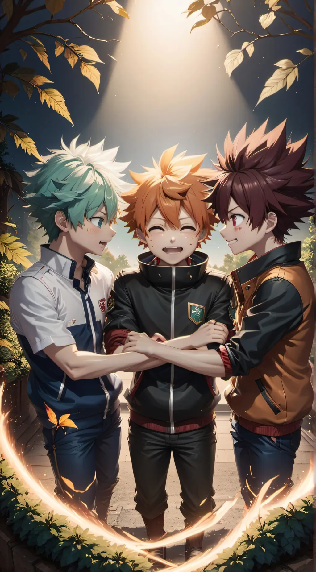 ai character: Bakugo $ Todoroki background