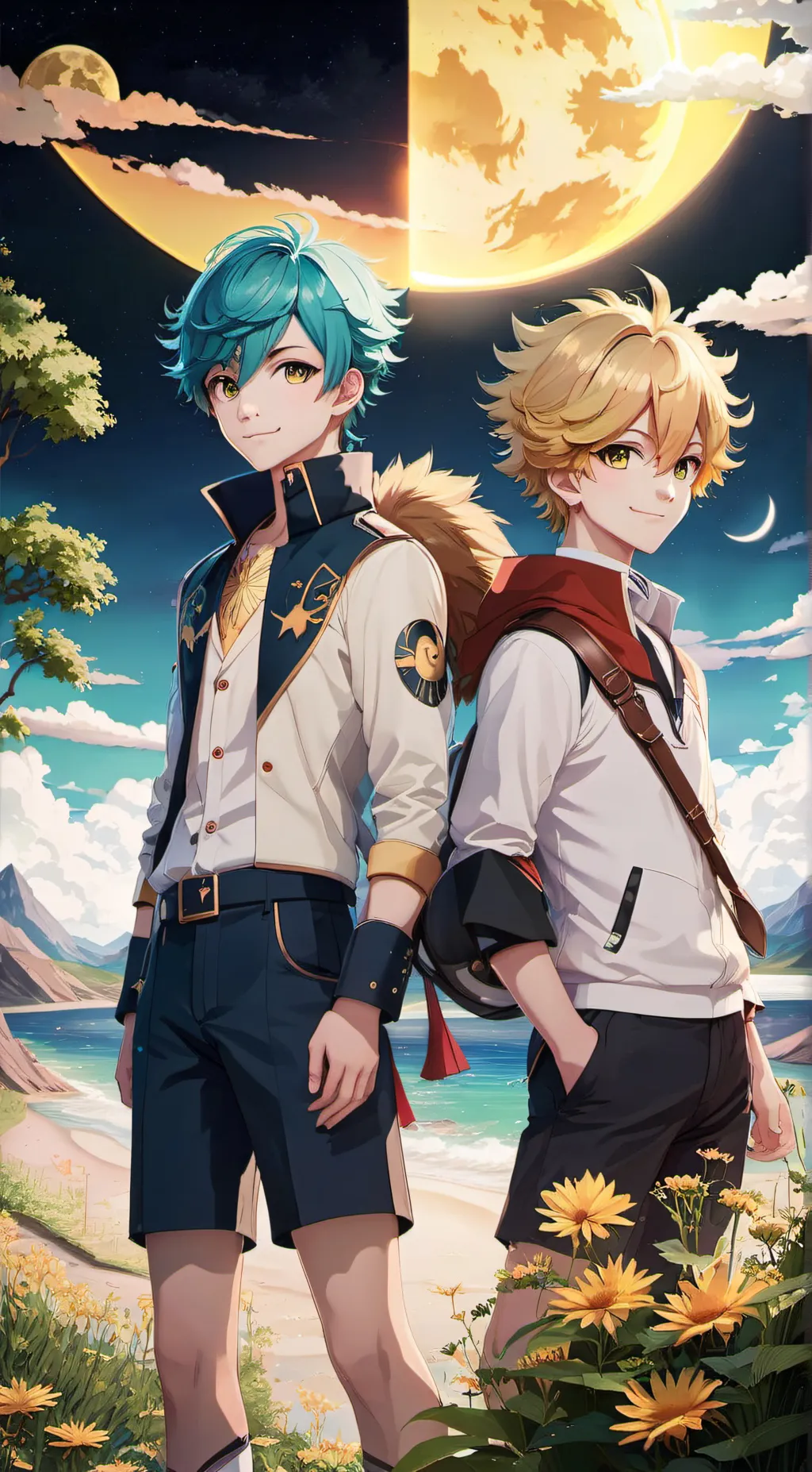 ai character: sundrop/moondrp background