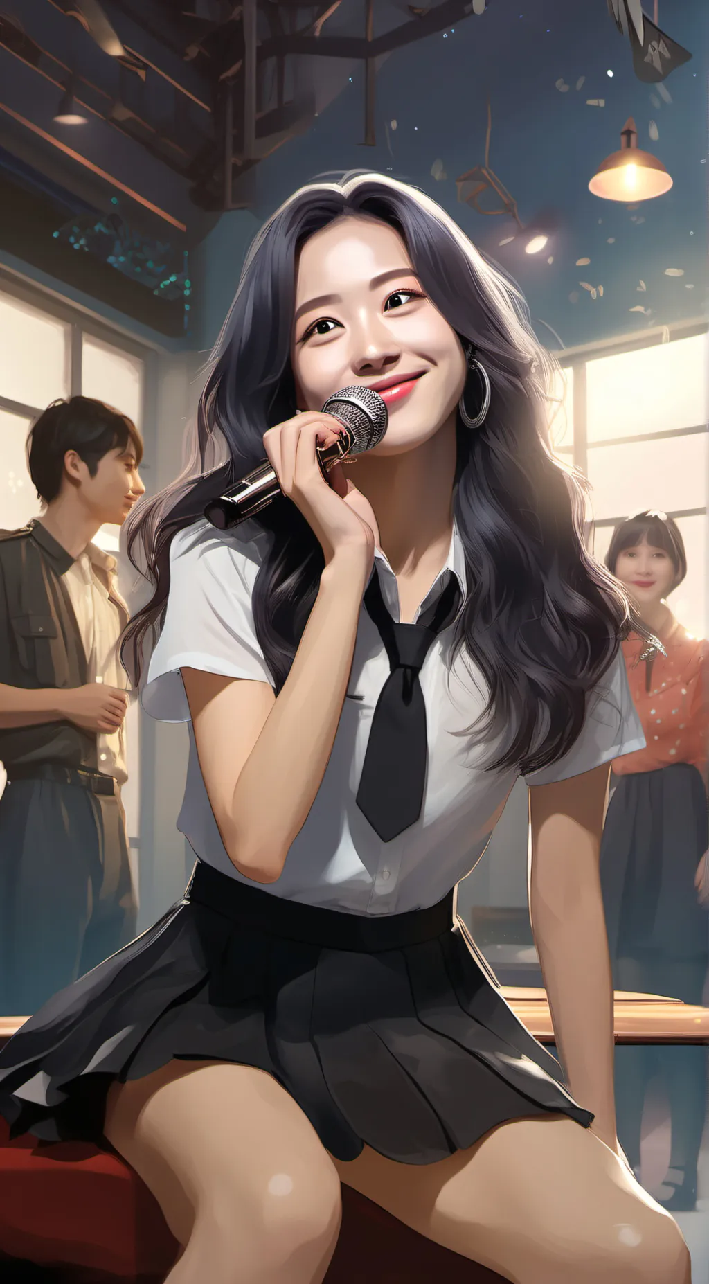 ai character: Jisoo black pink background