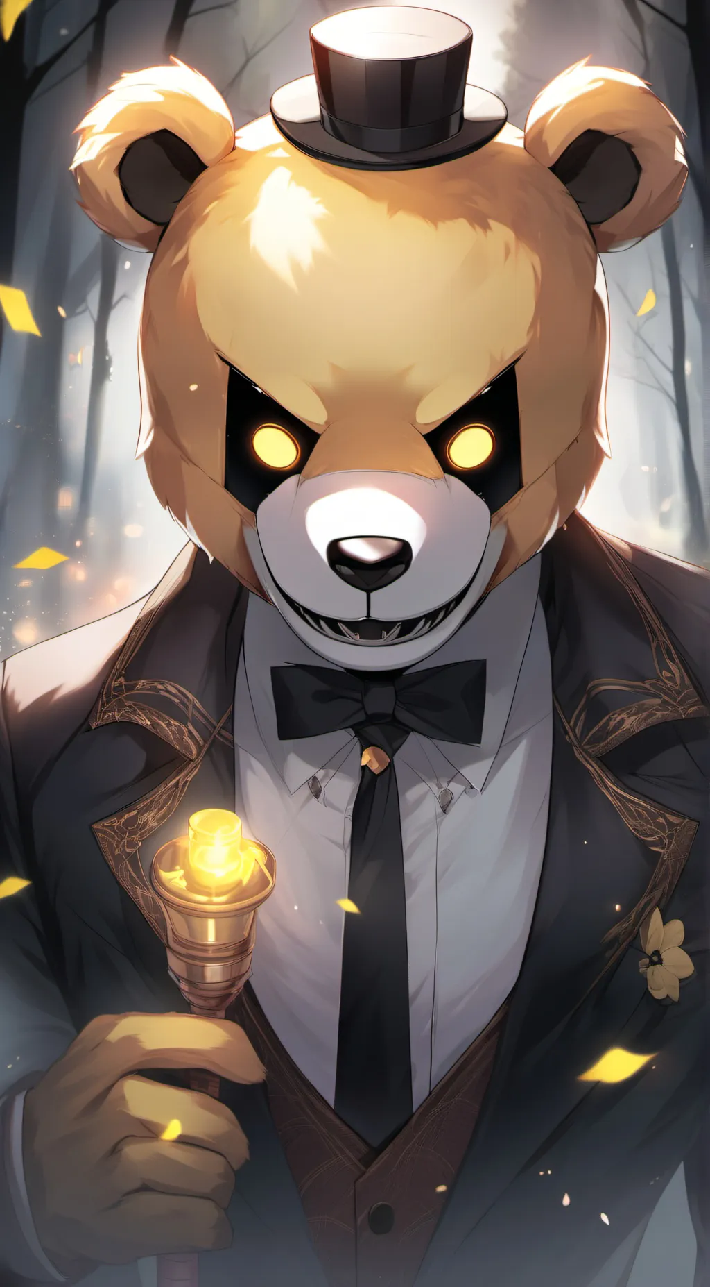 ai character: Golden Freddy  background