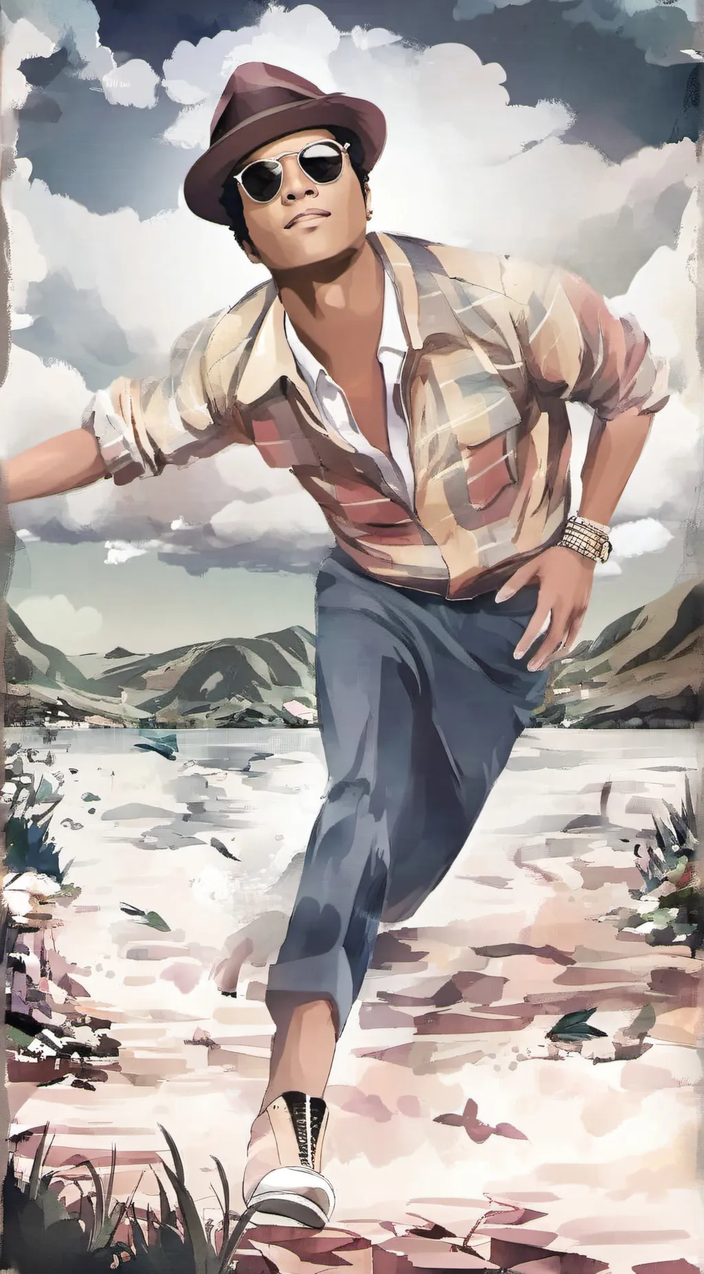 ai character: Bruno Mars background