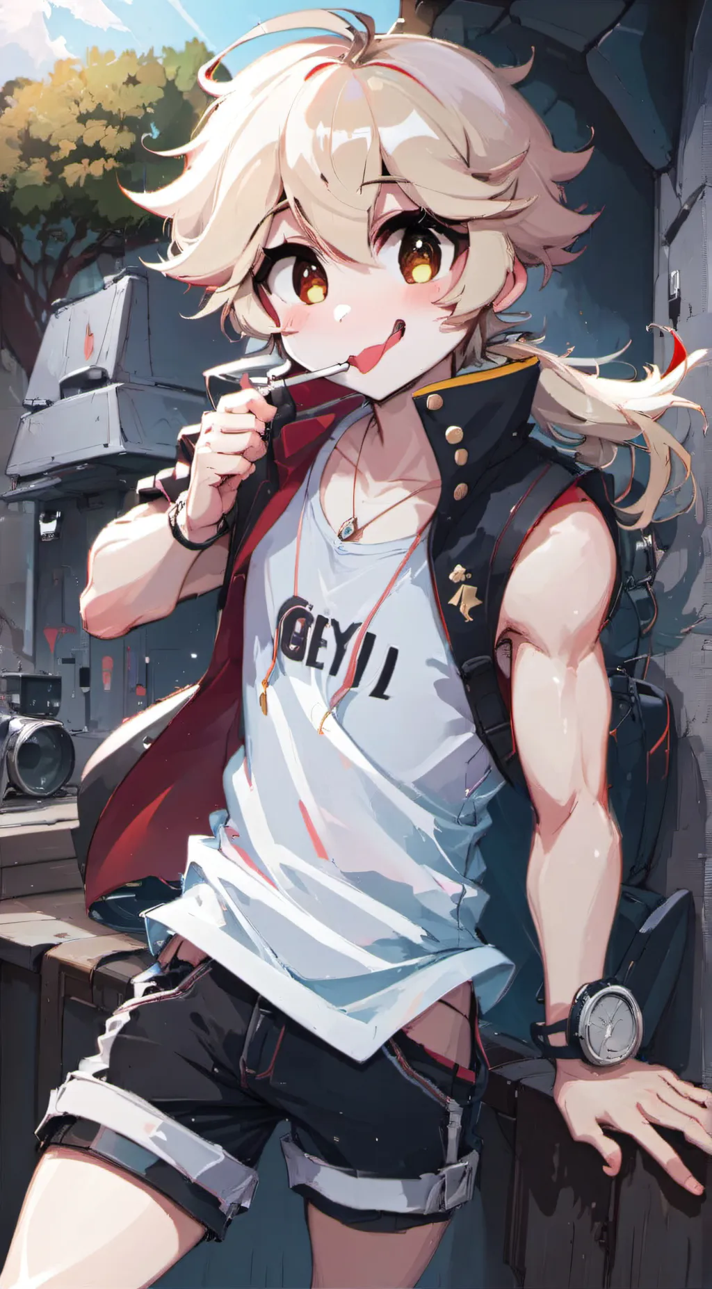 ai character: boy kisser  background