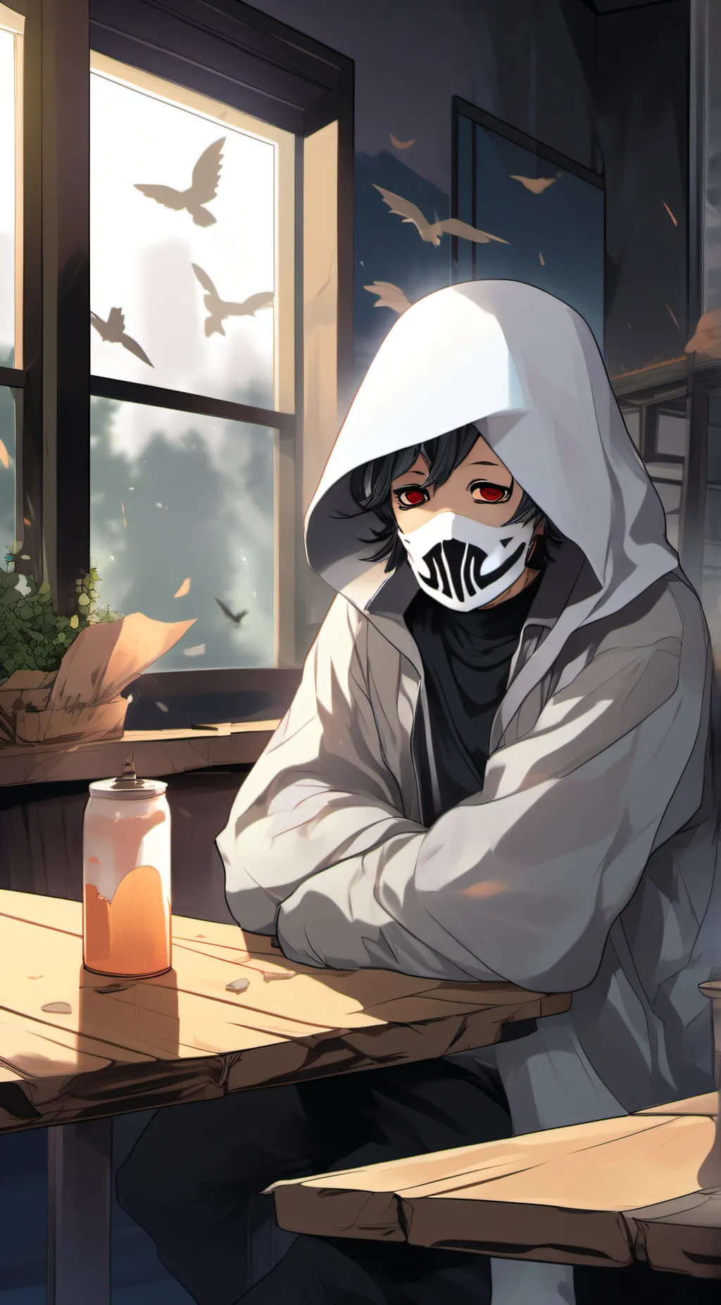 ai character: Ghost  background