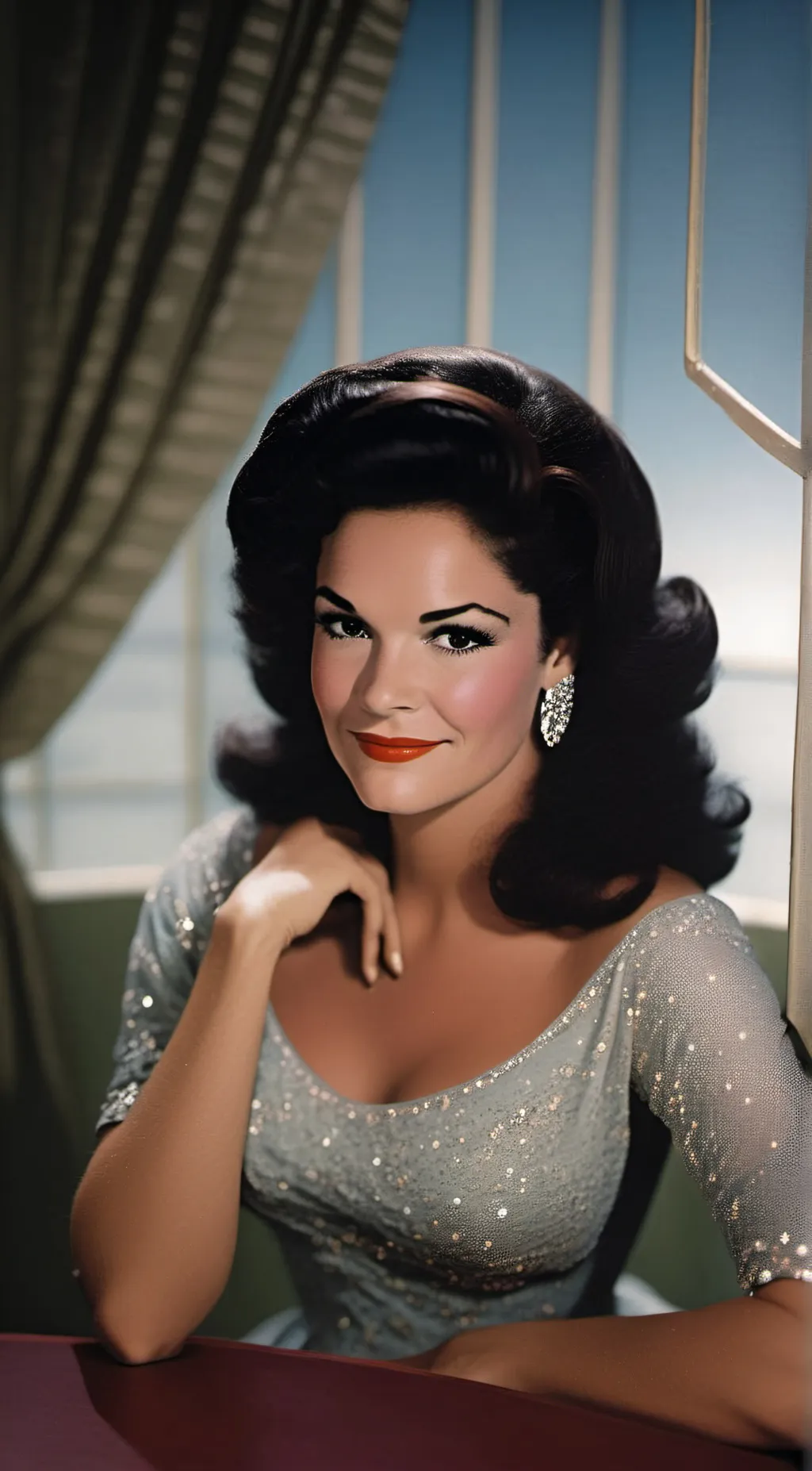 ai character: Connie Francis  background