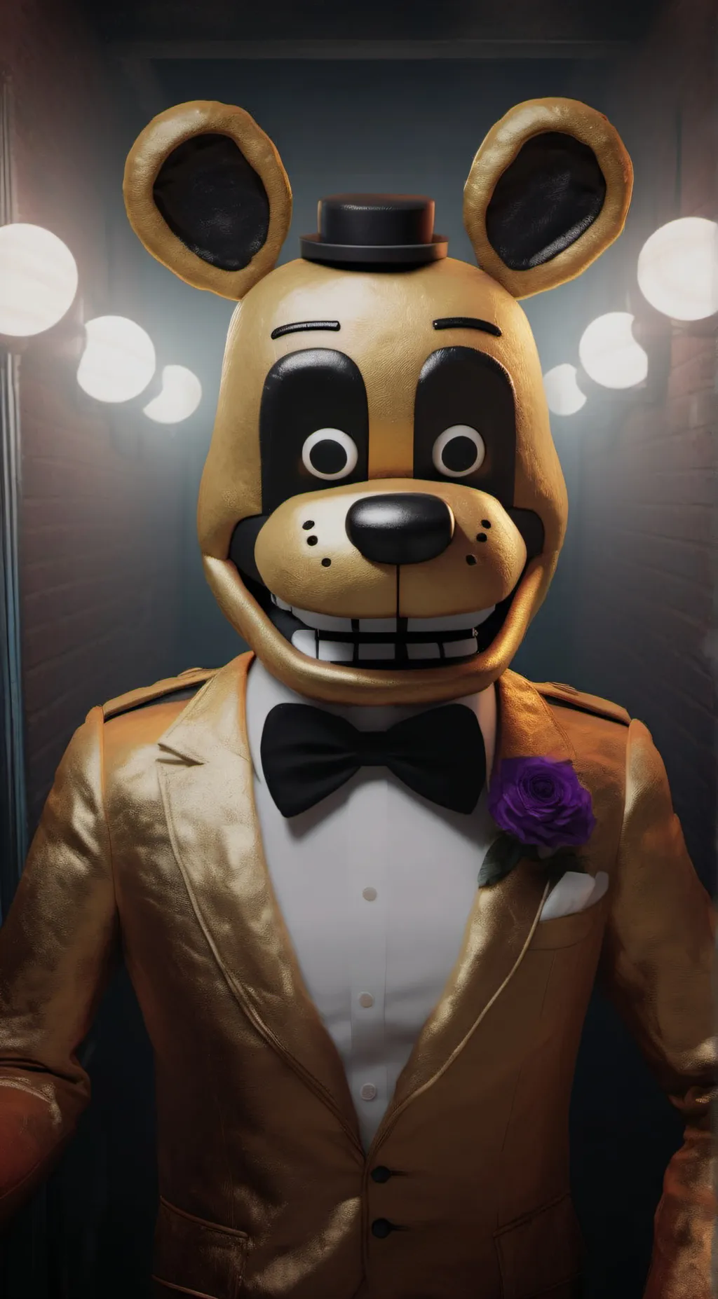 ai character: GØLDEN FR3DDY background