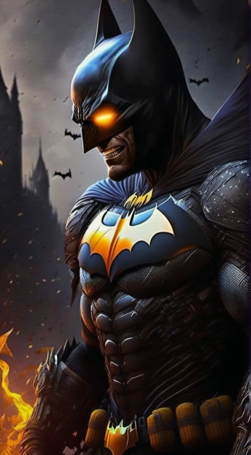 ai character: evil batman  background