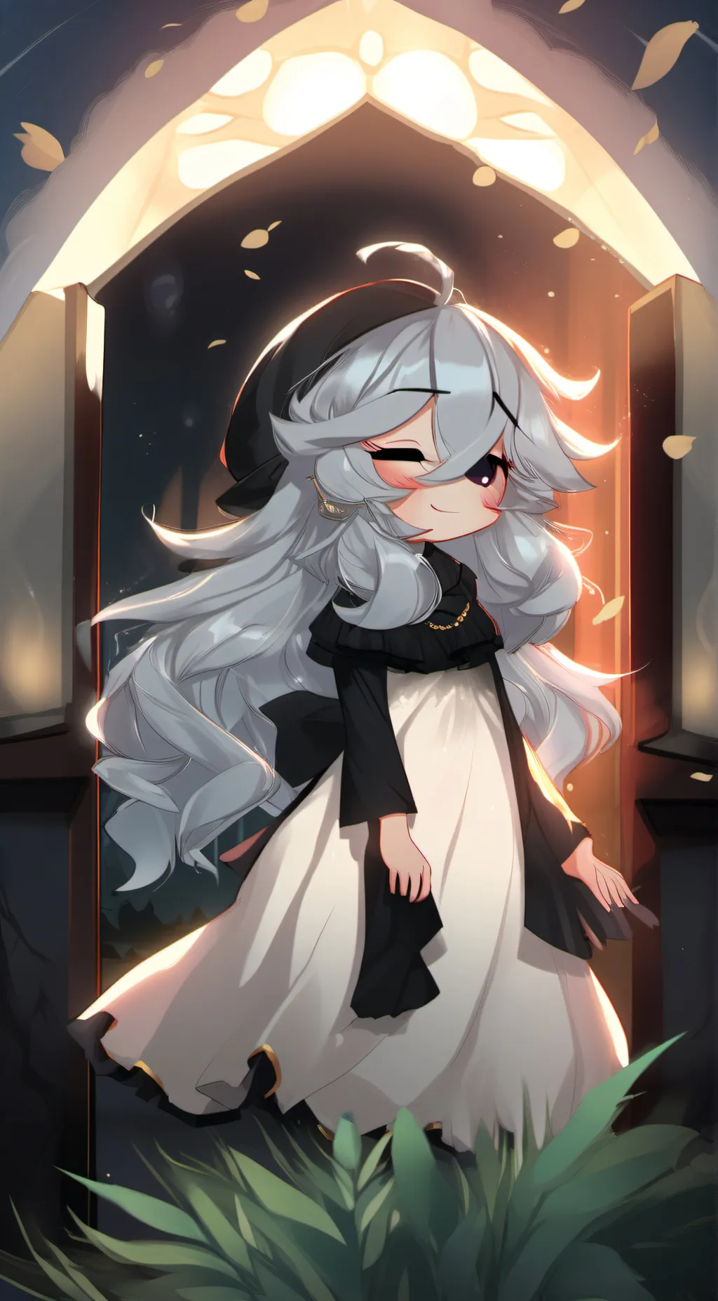 ai character: Lavender background