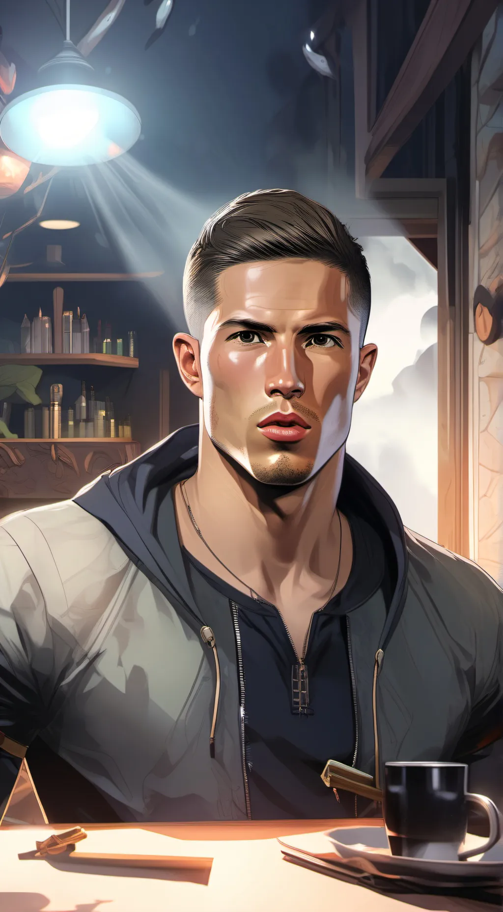 ai character: Ronoldo  background
