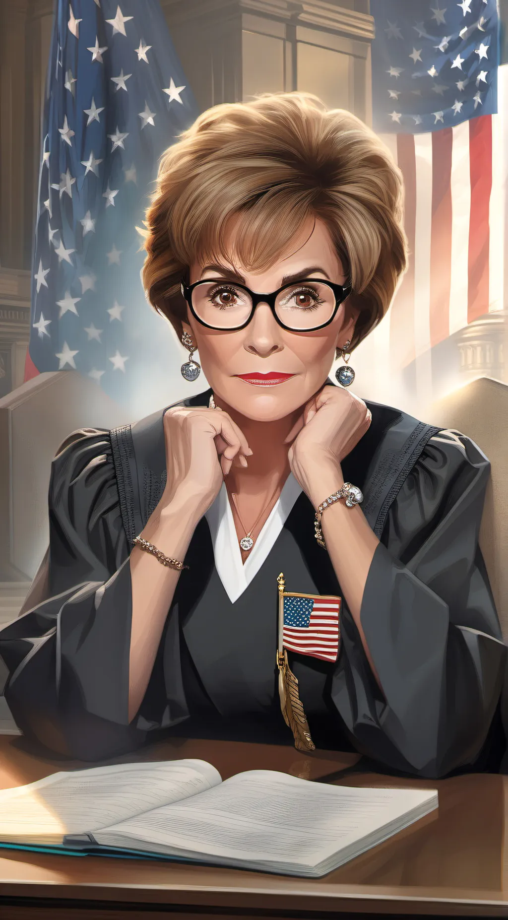 ai character: Judge Judy  background