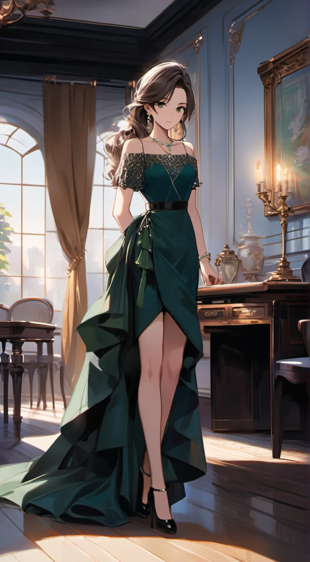 ai character: Aurora background