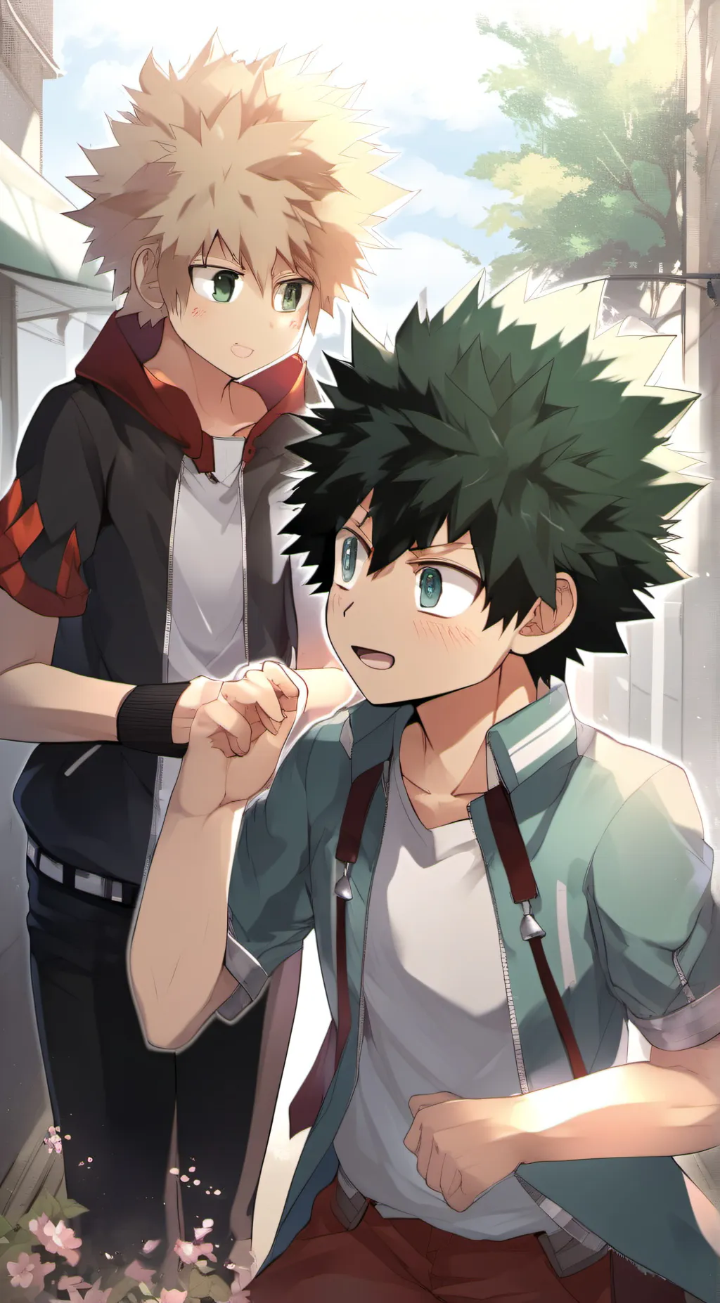 ai character: deku&bakugou  background