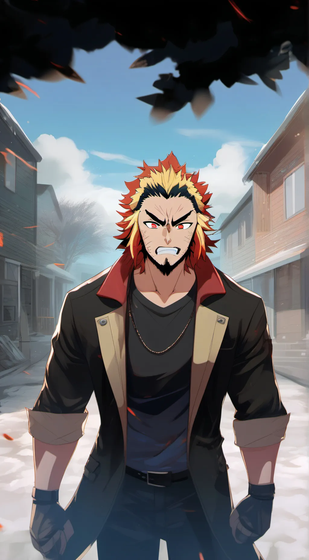 ai character: Rengoku dad  background