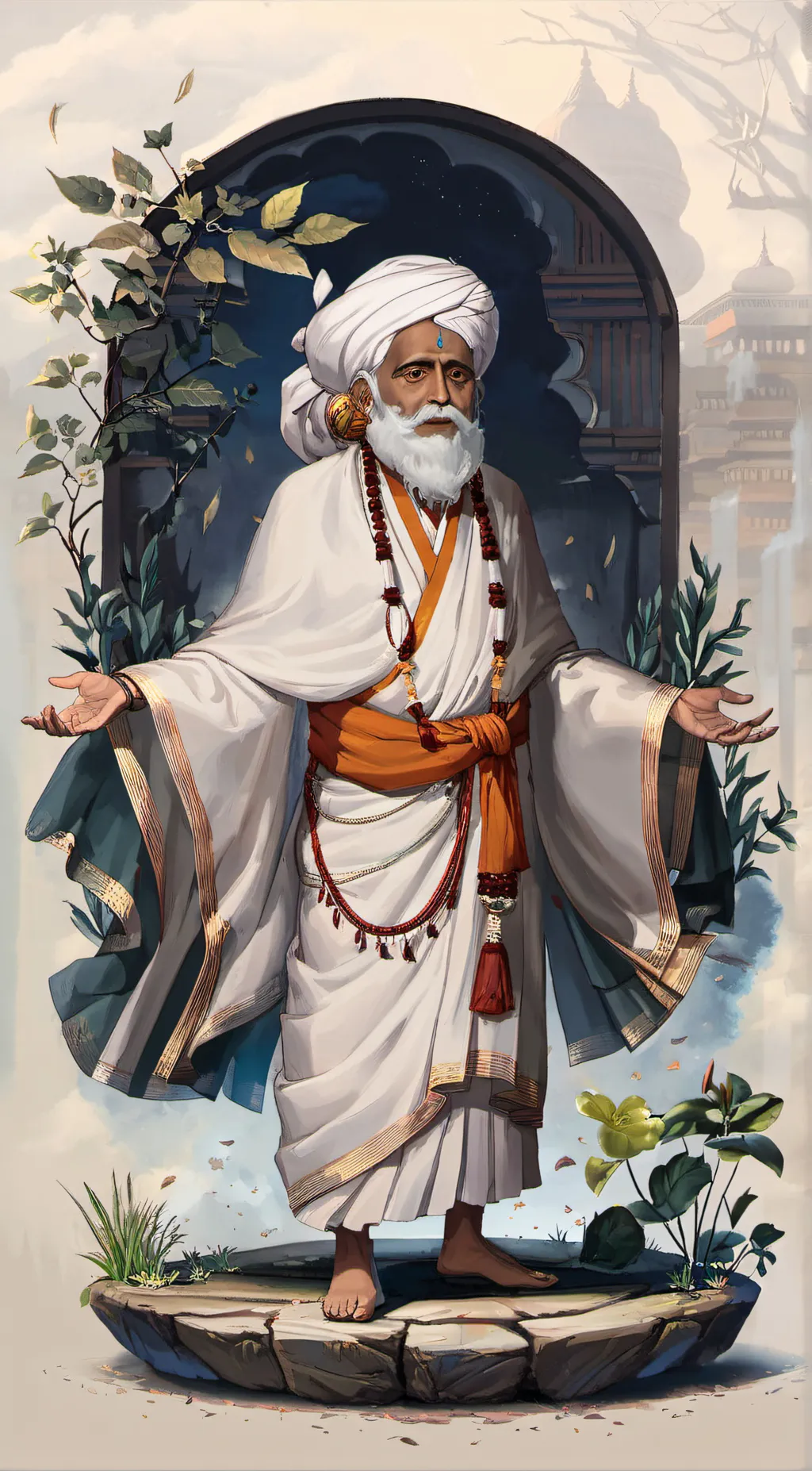 ai character: Yogananda Baba background
