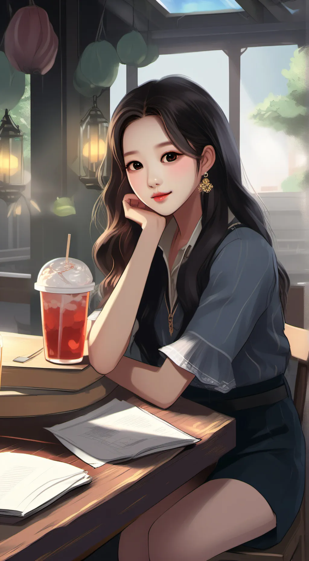 ai character: wonyoung  background