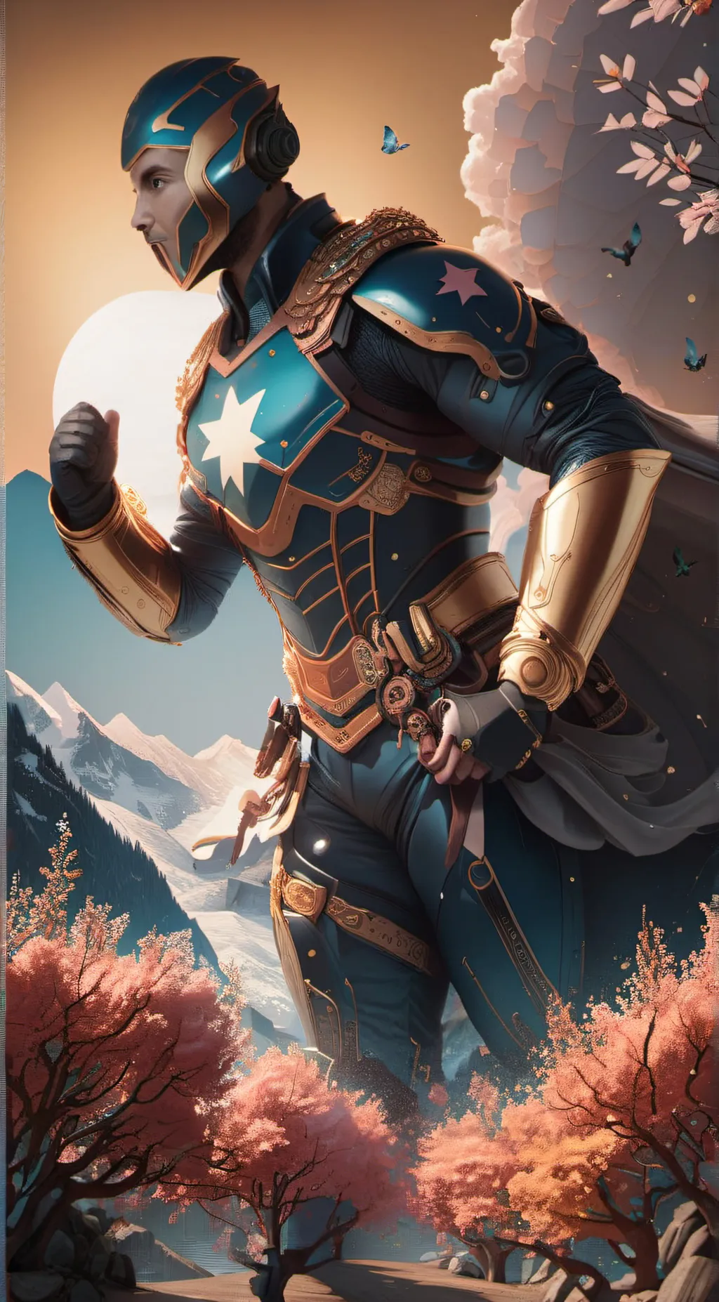 ai character: rain background