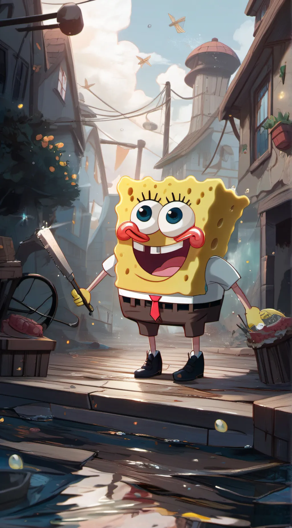 ai character: Yospongehere jonur background