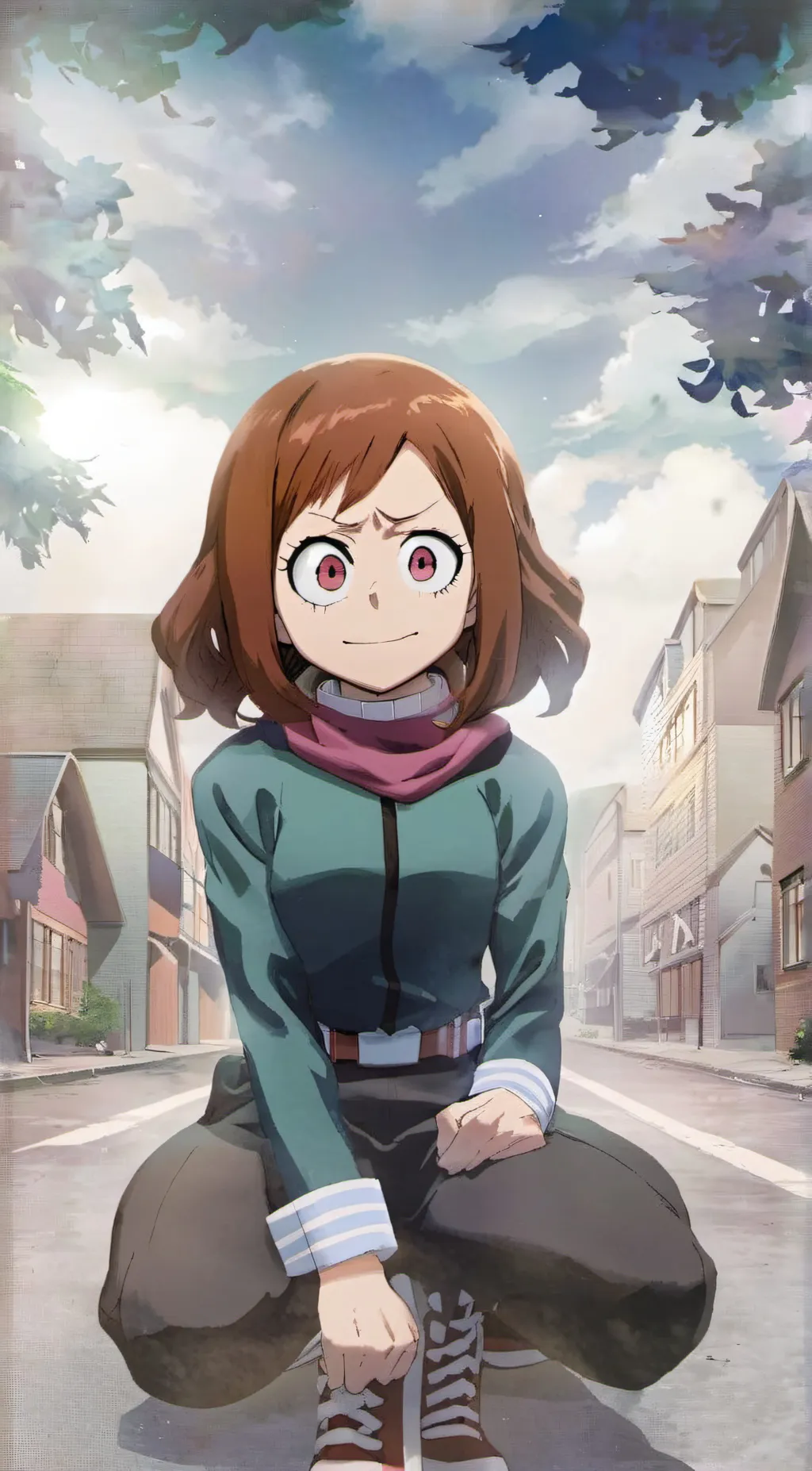 ai character: Uraraka  background