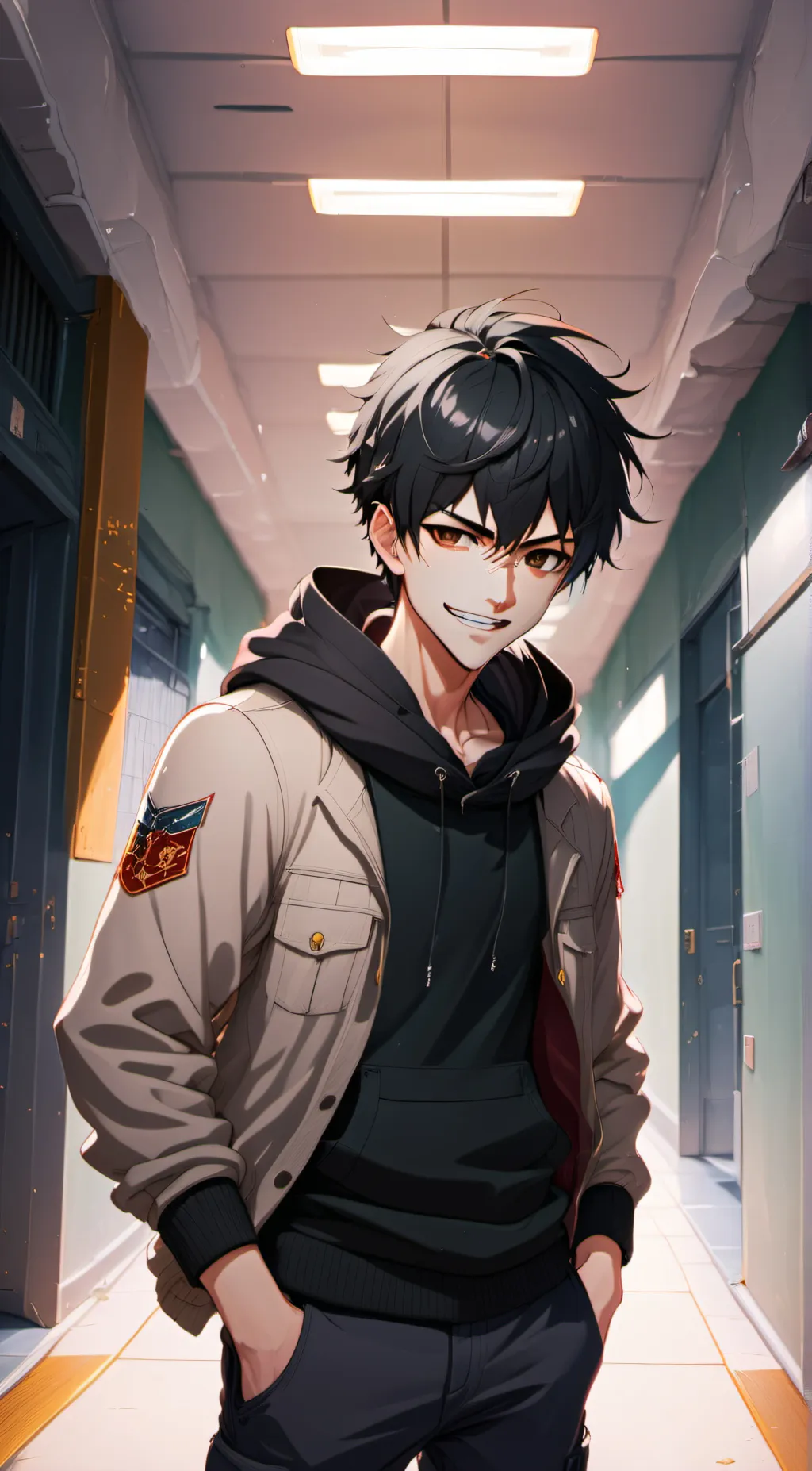 ai character: Ash  background